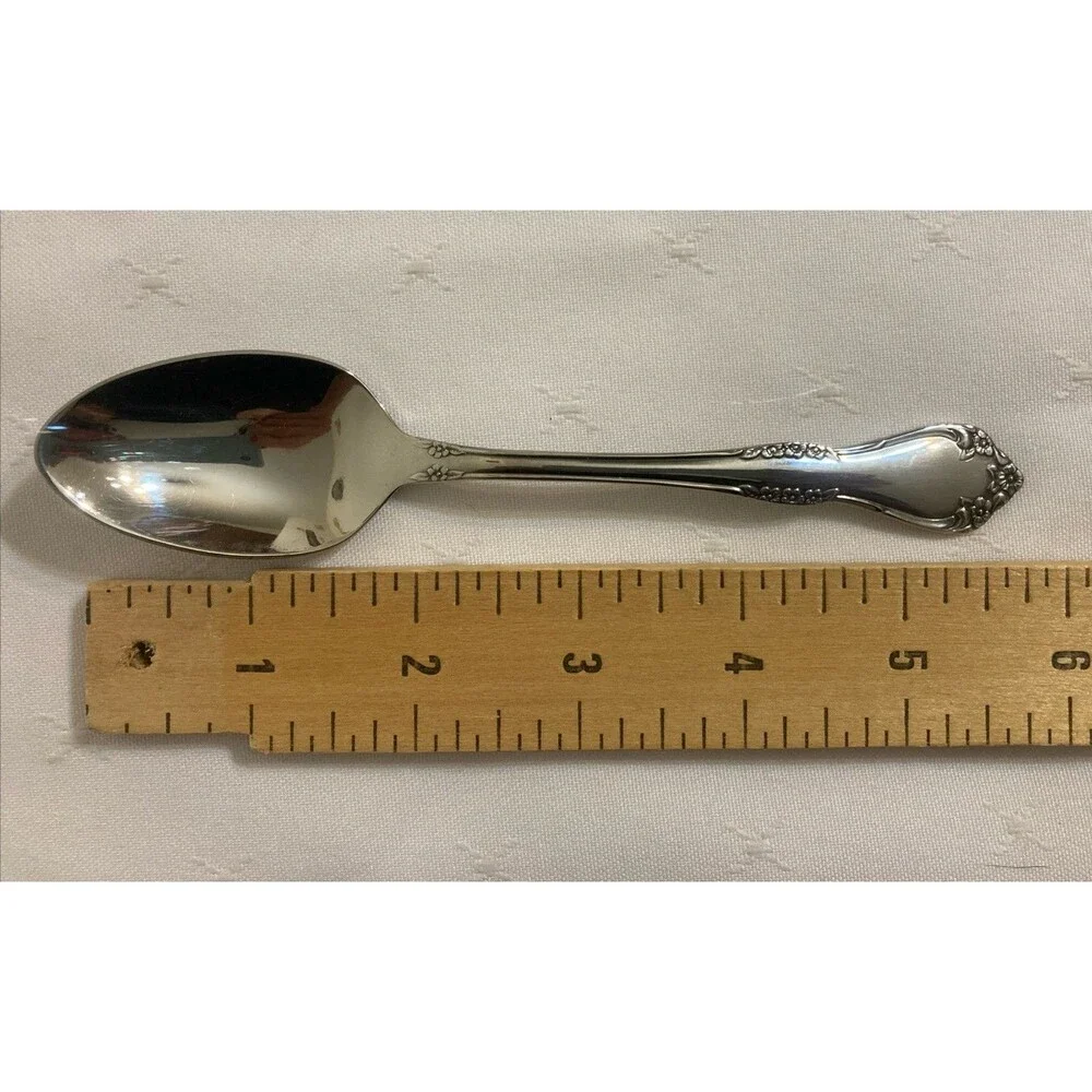 Oneida Wm. A. Rogers Mansfield Stainless Steel Flatware Lot of 4 Teaspoons